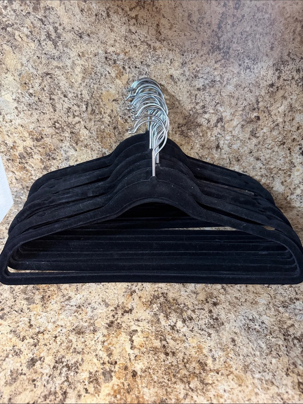 Non-Brand Black Velvet Suit Hangers with Non-Slip Shoulder Grip - 10 Pack